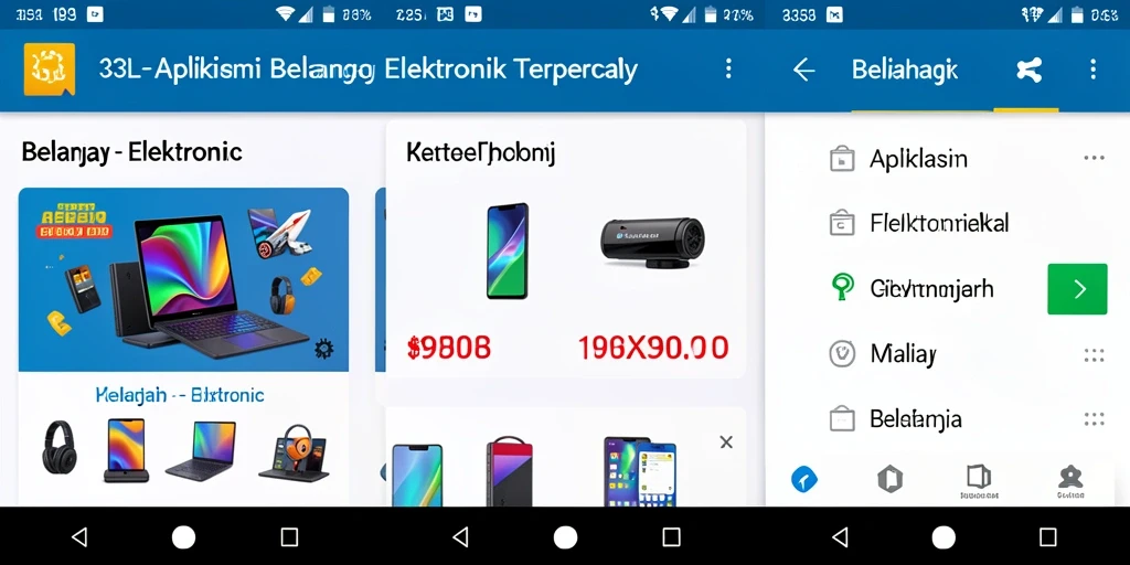 Antarmuka aplikasi 33L menampilkan berbagai produk elektronik dengan jelas.