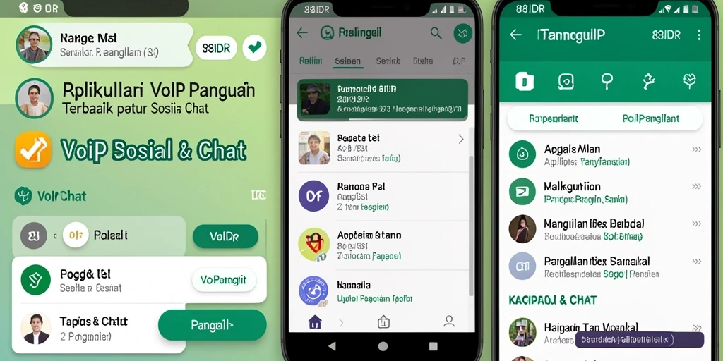 Antarmuka aplikasi 88IDR untuk VoIP Panggilan yang intuitif dan stylish.