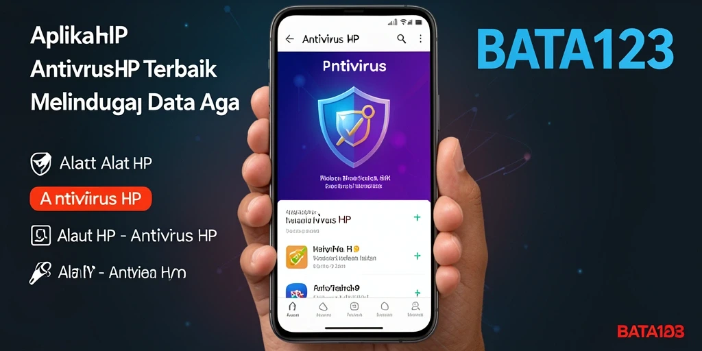 Tampilan antarmuka aplikasi Antivirus BATA123 yang sederhana dan efektif.