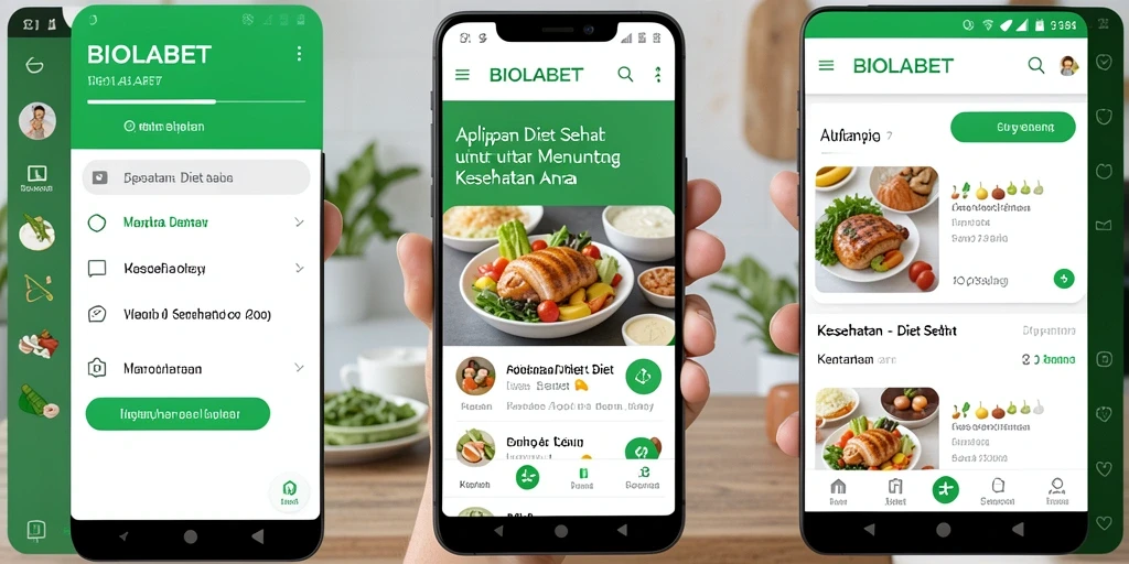 Antarmuka BIOLABET yang memudahkan pengguna untuk diet sehat.