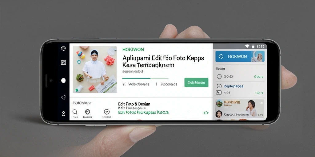 Tampilan antarmuka HOKIWON yang menarik untuk Edit Foto Kertas Kaca.