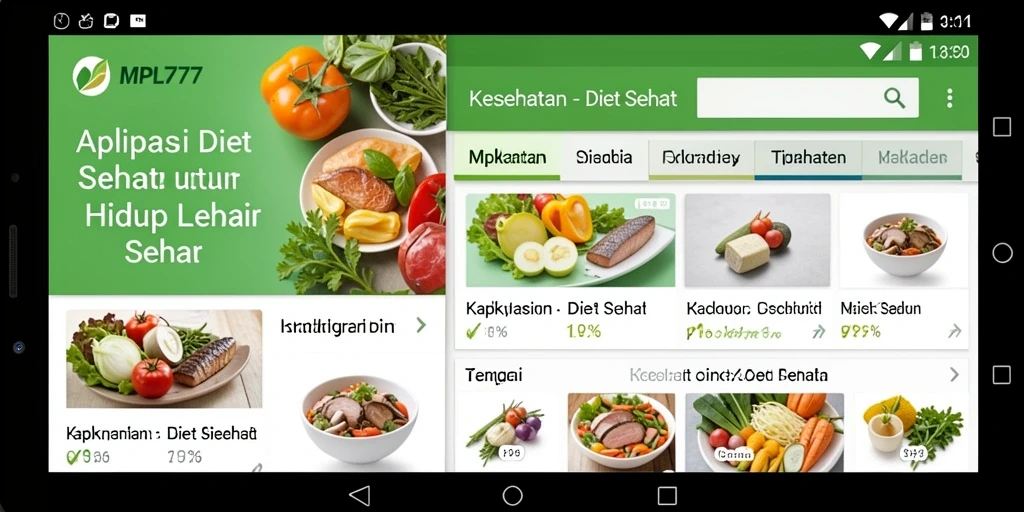 Screenshot antarmuka MPL777 menunjukkan fitur Diet Sehat yang mudah digunakan.