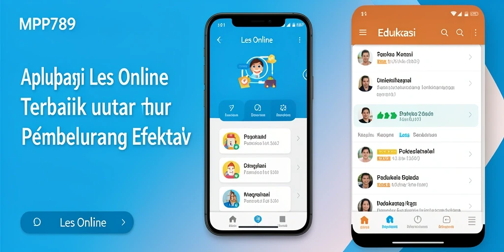 Antarmuka sederhana dan fungsional dari aplikasi Les Online MVP789.
