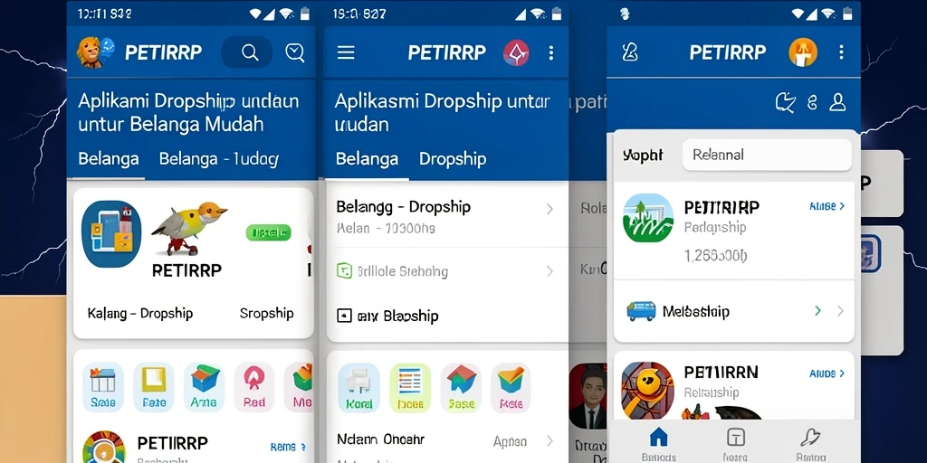 Tampilan antarmuka aplikasi PETIRRP yang mudah digunakan.