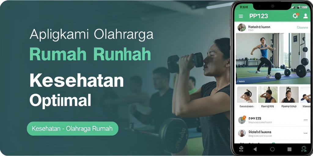 Screenshot antarmuka utama PP123 dengan program olahraga di rumah.