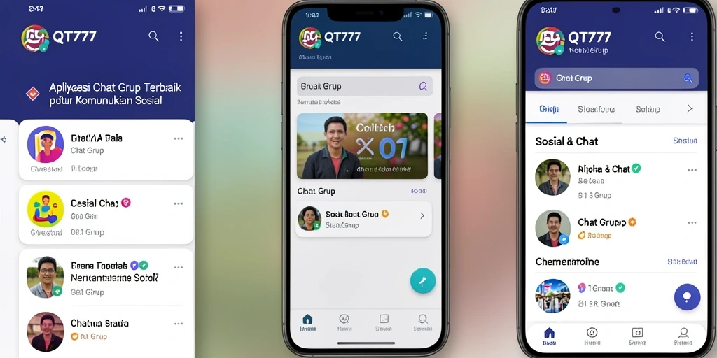Antarmuka QT777 yang user-friendly untuk grup chat.