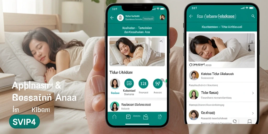 Antarmuka aplikasi SVIP4 untuk Tidur & Relaksasi yang menenangkan.