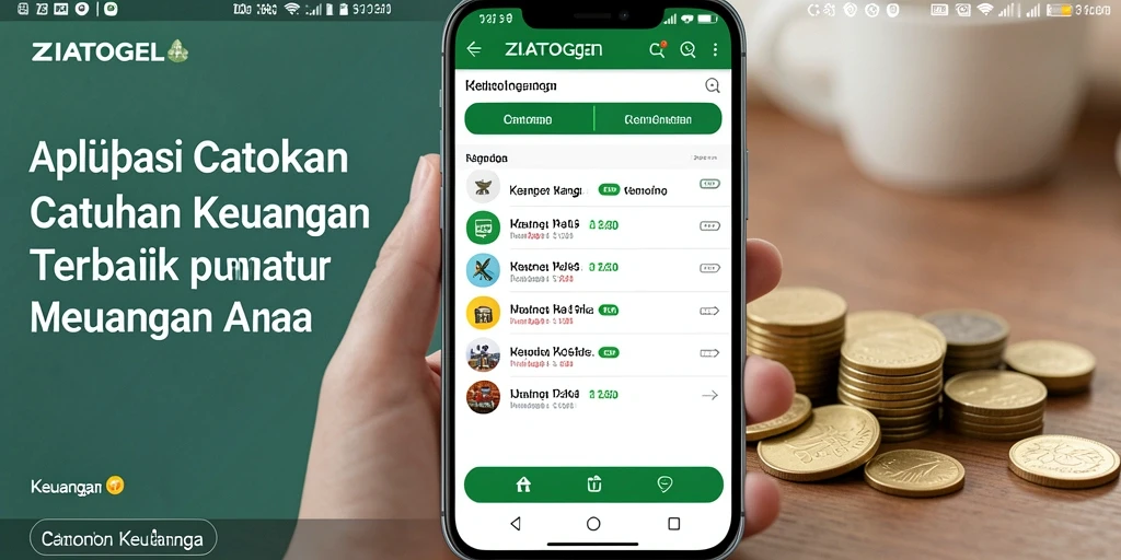Tampilan antarmuka aplikasi ZIATOGEL yang memudahkan pencatatan keuangan.